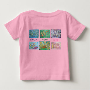 Camiseta De Bebé Faith Hope Love Art Collage T-shirt (Atrás)