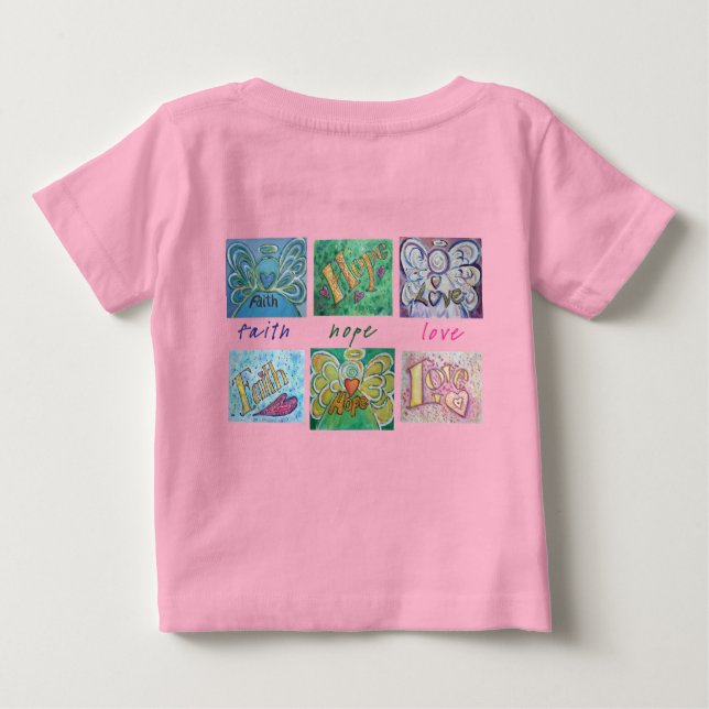 Camiseta De Bebé Faith Hope Love Art Collage T-shirt (Atrás) (Reverso)