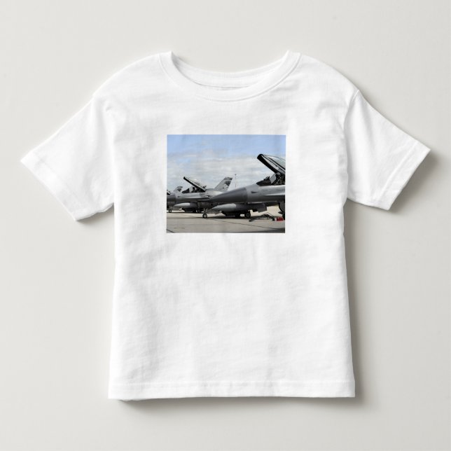 Camiseta De Bebé Falcones de combate F-16 esperan su lanzamiento (Anverso)