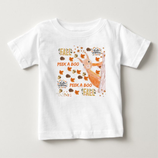 Camiseta De Bebé Fall Peek-a-boo Squirel (Anverso)