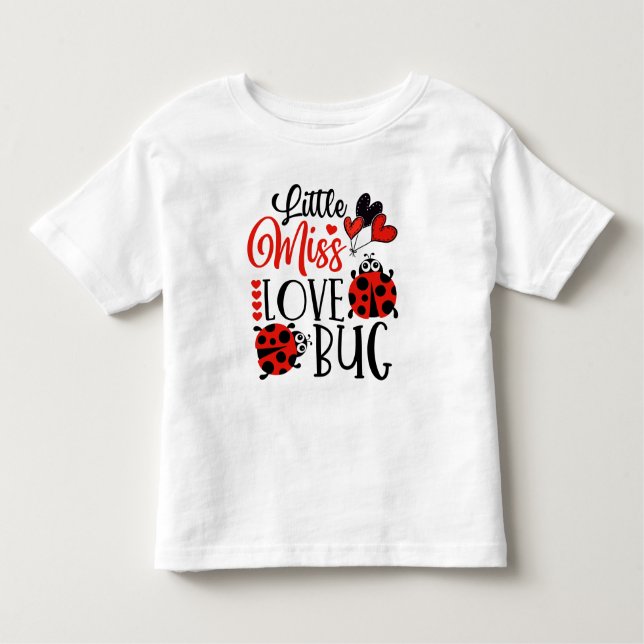 Camiseta De Bebé Fallecita divertida Miss Love Bug Cute Día de San  (Anverso)