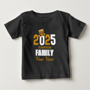 Camiseta De Bebé Familia 2025 personalizada Feliz Año Nuevo