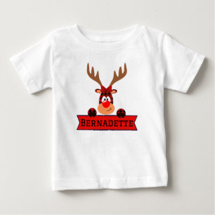 Camiseta De Bebé Familia a juego Navidad Bufalo Cuadros Reno Ciervo