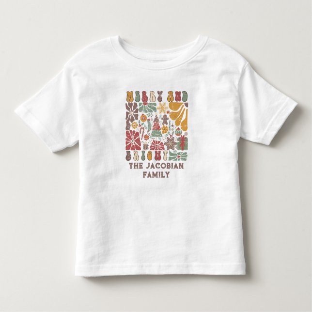 Camiseta De Bebé Familia Año Reunión Boho Navidades Florales (Anverso)