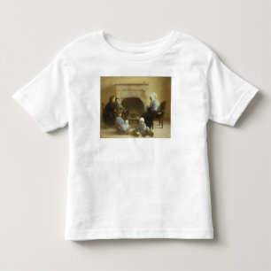 Camiseta De Bebé Familia asentada alrededor de un hogar
