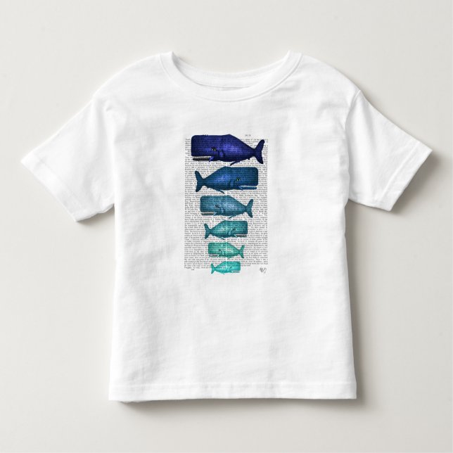 Camiseta De Bebé Familia ballena azul (Anverso)