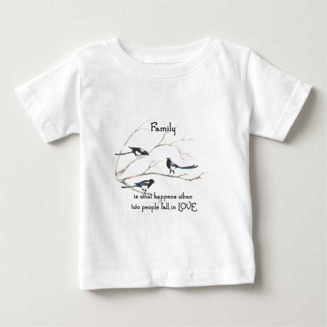 Camiseta De Bebé Familia cuando dos personas caen enamoradas citan  (Anverso)