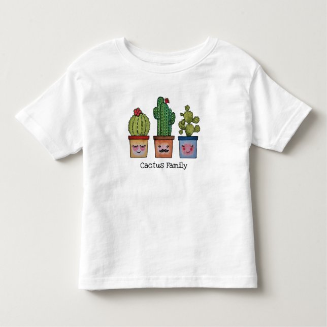 Camiseta De Bebé Familia Cute Cactus En Acuarela (Anverso)