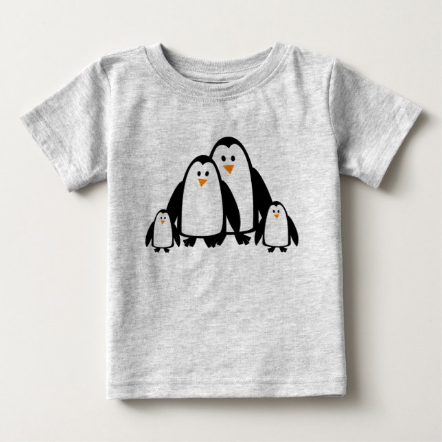 Camiseta De Bebé Familia Cute Personalizado Penguin (Anverso)