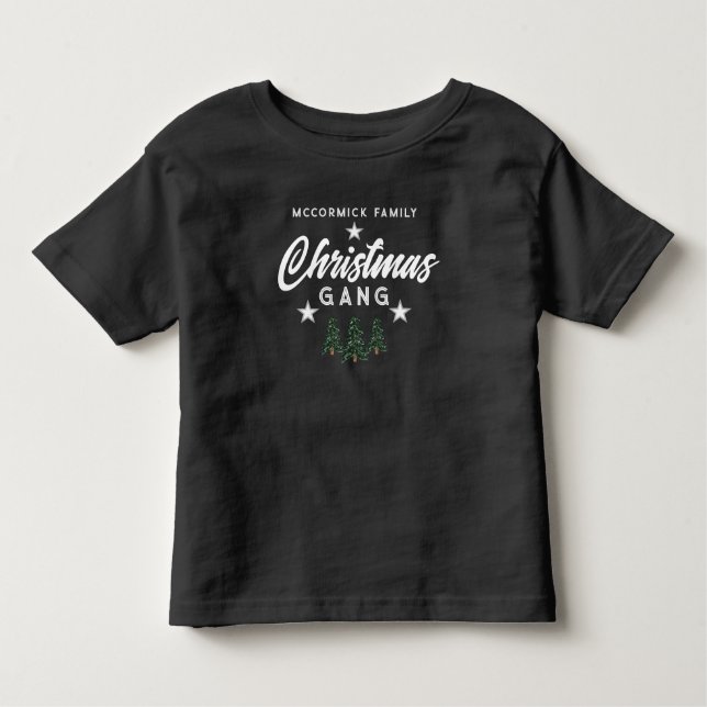 Camiseta De Bebé Familia de árbol de navidad divertida personalizad (Anverso)