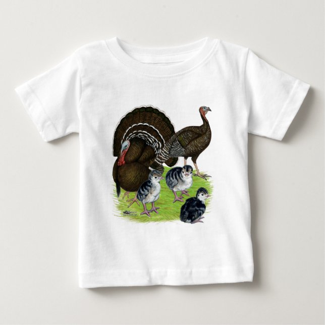 Camiseta De Bebé Familia de Bronce Estándar de Pavo (Anverso)