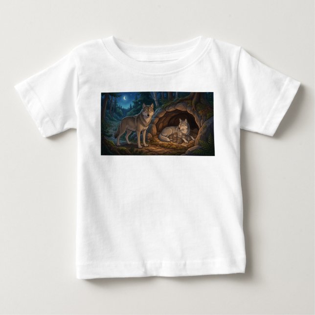 Camiseta De Bebé Familia de Lobos   (Anverso)