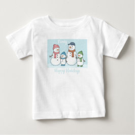 Camiseta De Bebé Familia de muñeco de nieve