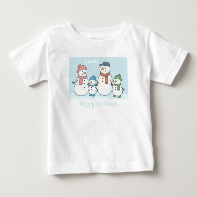 Camiseta De Bebé Familia de muñeco de nieve (Anverso)