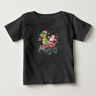 Camiseta De Bebé Familia de Navidad Combinando Santa Camión Dinosau