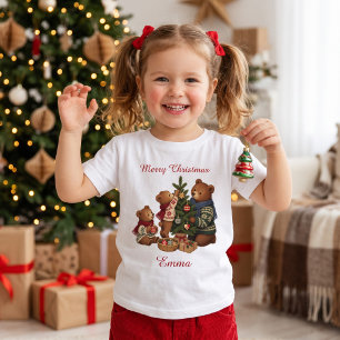 Camiseta De Bebé Familia de osos nórdicos personalizados en el árbo