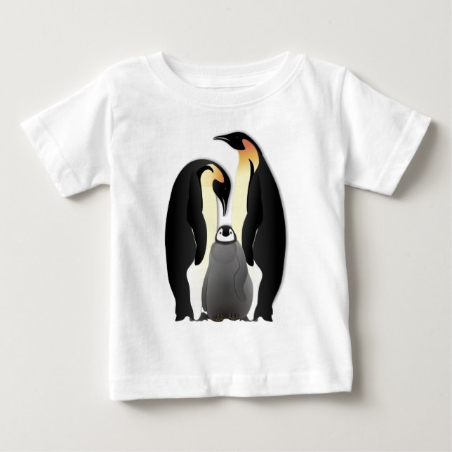 Camiseta De Bebé familia de pingüinos (Anverso)