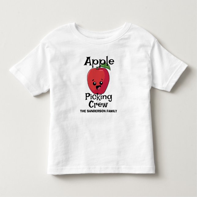 Camiseta De Bebé Familia de recogida de manzanas en otoño (Anverso)