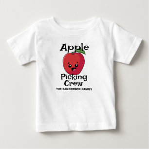 Camiseta De Bebé Familia de recogida de manzanas en otoño