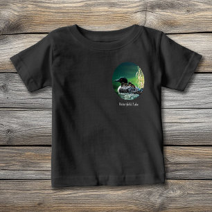 Camiseta De Bebé Familia de somormujos en el lago Butterfield