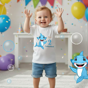 Camiseta De Bebé Familia de Tiburones Felices Nivel Dos