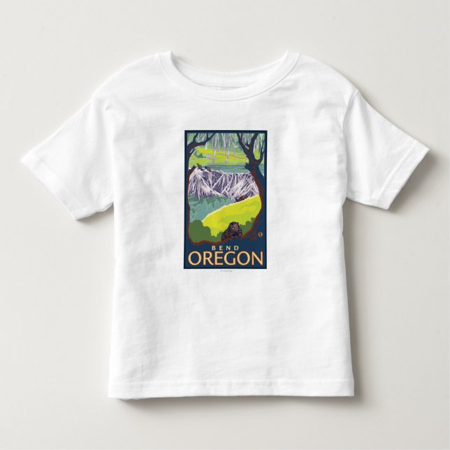 Camiseta De Bebé Familia del castor - curva, Oregon (Anverso)