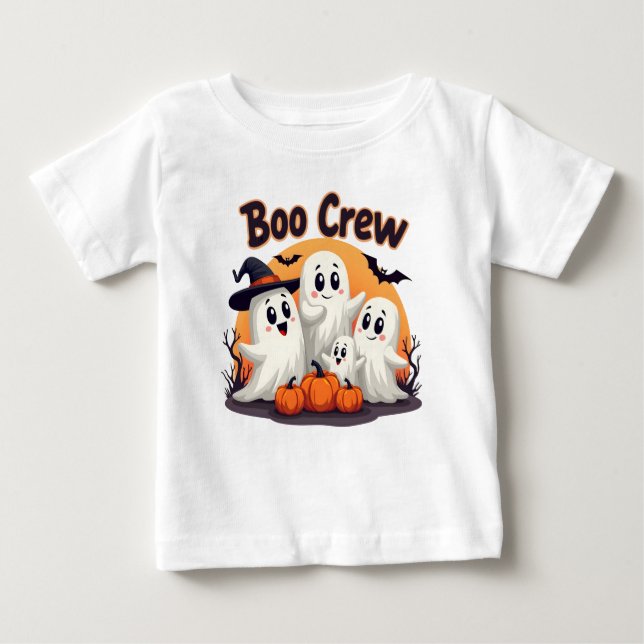 Camiseta De Bebé Familia fantasma de Boo Crew Cute Halloween (Anverso)