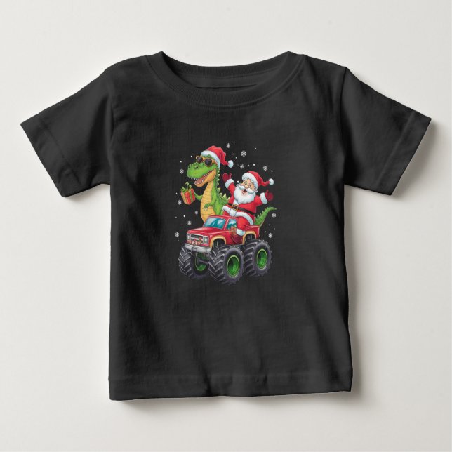 Camiseta De Bebé Familia navidad coincidiendo con dinosaurio de San (Anverso)
