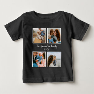 Camiseta De Bebé Familia personalizada 4 plantilla de collage de fo