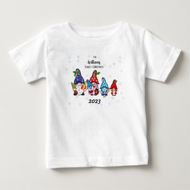 Camiseta De Bebé Familia personalizada de bebé Gnomes niño (Anverso)