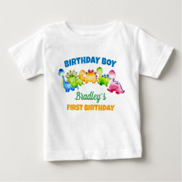Camiseta De Bebé Familia personalizada de cumpleaños Dinosaur