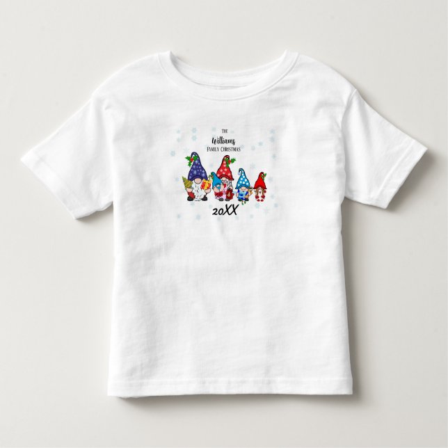 Camiseta De Bebé Familia Personalizada de la Familia Infantil Gnomé (Anverso)