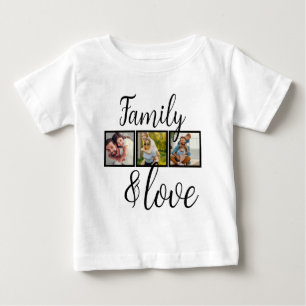 Camiseta De Bebé Familia personalizada y Collage de fotos de amor