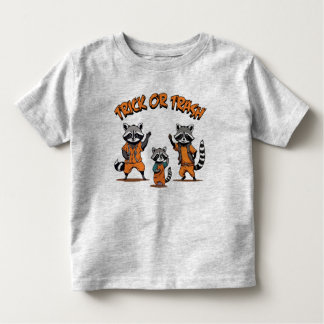 Camiseta De Bebé Familia Raccoon - Halloween con truco o basura