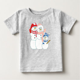 Camiseta De Bebé Familia Snowman