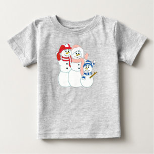 Camiseta De Bebé Familia Snowman