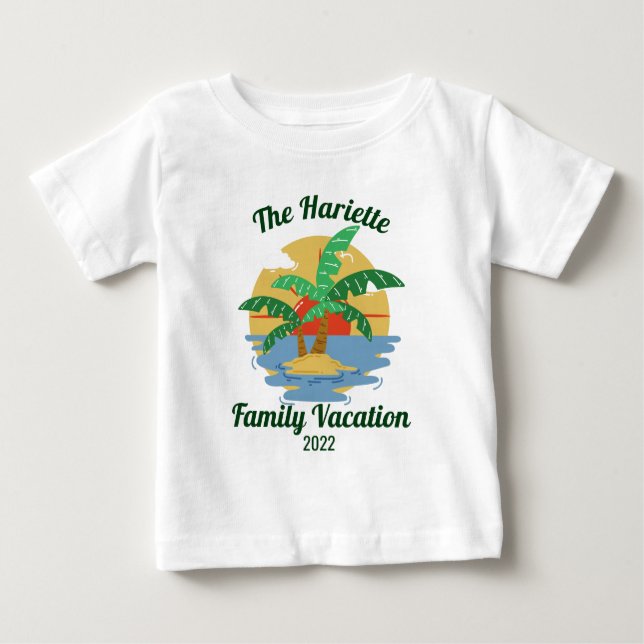 Camiseta De Bebé Familia Tropical Vacaciones Veraniegas Coincidiend (Anverso)