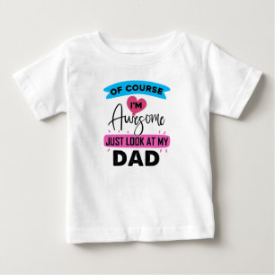 Camiseta De Bebé Famoso arte de la palabra de papá Baby Bodysuit