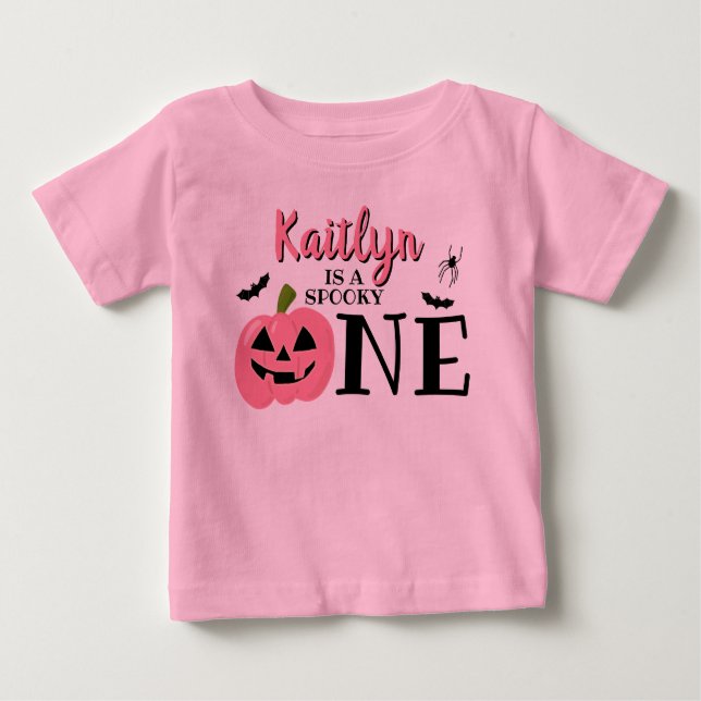 Camiseta De Bebé Famoso primer cumpleaños de Halloween (Anverso)