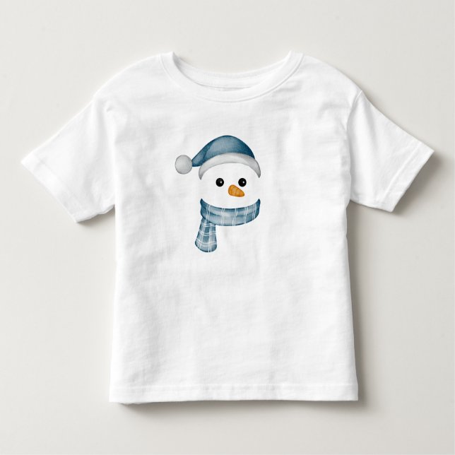 Camiseta De Bebé Famoso Snowman Face feliz Feliz Navidad (Anverso)