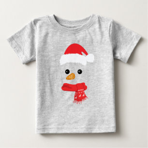 Camiseta De Bebé Famoso Snowman Face feliz Feliz Navidad