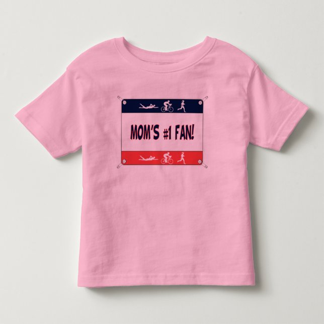 Camiseta De Bebé Fan del #1 de la mamá del Triathlon (Anverso)