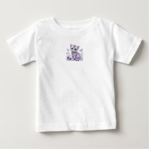 Camiseta De Bebé Fantasía de gatito enjoyado de púrpura real