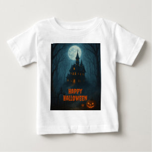 Camiseta De Bebé Fantasía gótica   Castillo de Hauned y luz de luna
