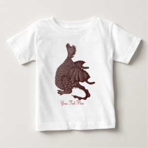 Camiseta De Bebé fantasía mítica criatura dragón rojo lindo