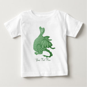 Camiseta De Bebé fantasía mítica criatura dragón verde lindo