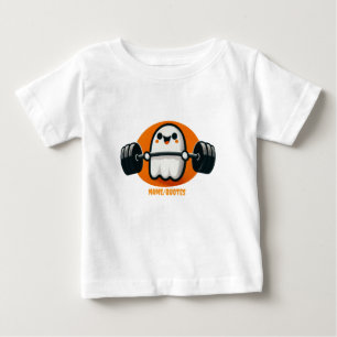 Camiseta De Bebé Fantasma Adorable Levantando Pesas