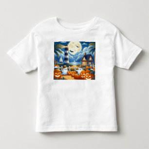 Camiseta De Bebé Fantasma/calabazas de Halloween de corte nautico/c