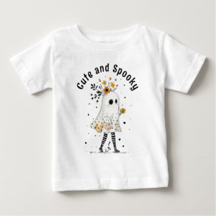 Camiseta De Bebé Fantasma con girasoles lindo y fantasmagórico Hall
