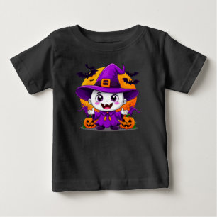 Camiseta De Bebé Fantasma de dibujos animados lindo en sombrero de 